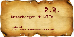 Unterberger Milán névjegykártya